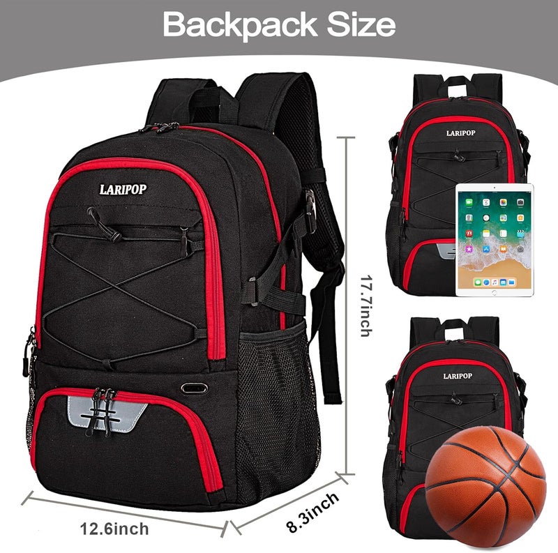 LARIPOP Basketball Bag,Basketball Backpack with Shoe Compartment and Ball Holder,Sport Bags for Soccer,Volleyball,Gym,Travel - Image 2